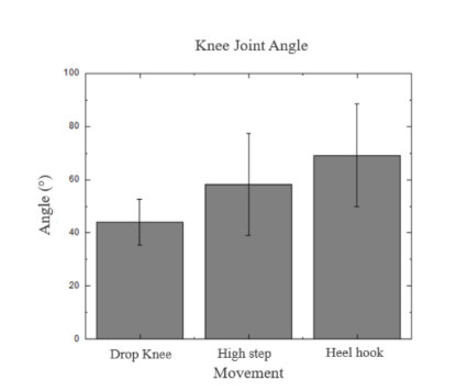 Maximum knee flexion angle (°). Data as mean ± SD.